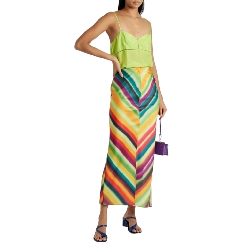 Dries Van Noten Silk Camisole, Size 8, Neon Green, Nwt